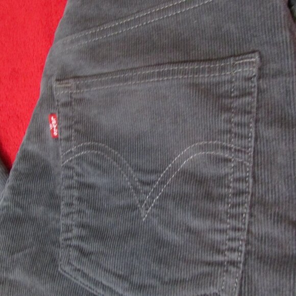 Levi's Ribcage Straight Ankle Corduroy Gray Jeans / Pants 29 x 27 - Picture 3 of 8